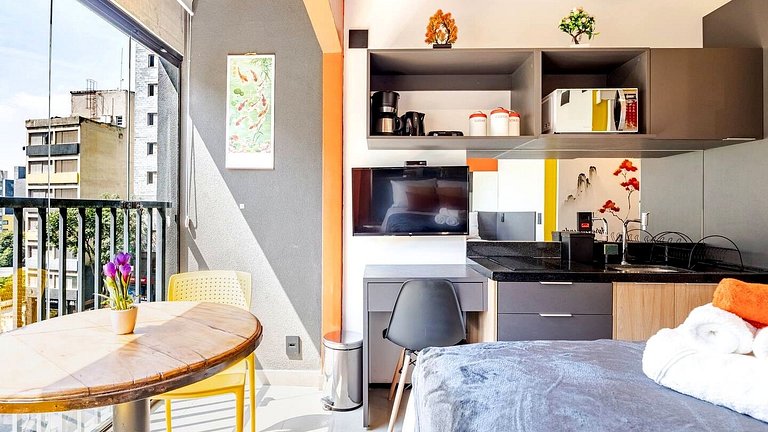 Studio Oriental na Bela Vista Próx. Paulista e Sírio-Libanês
